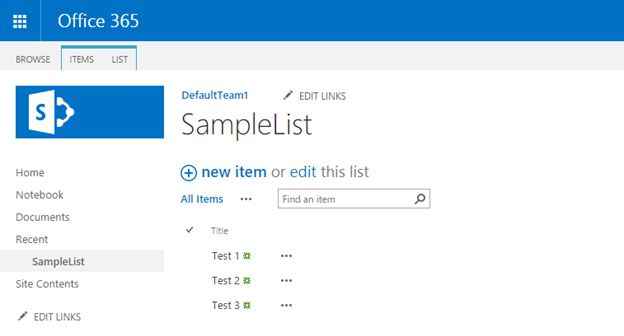 List in SharePoint Site